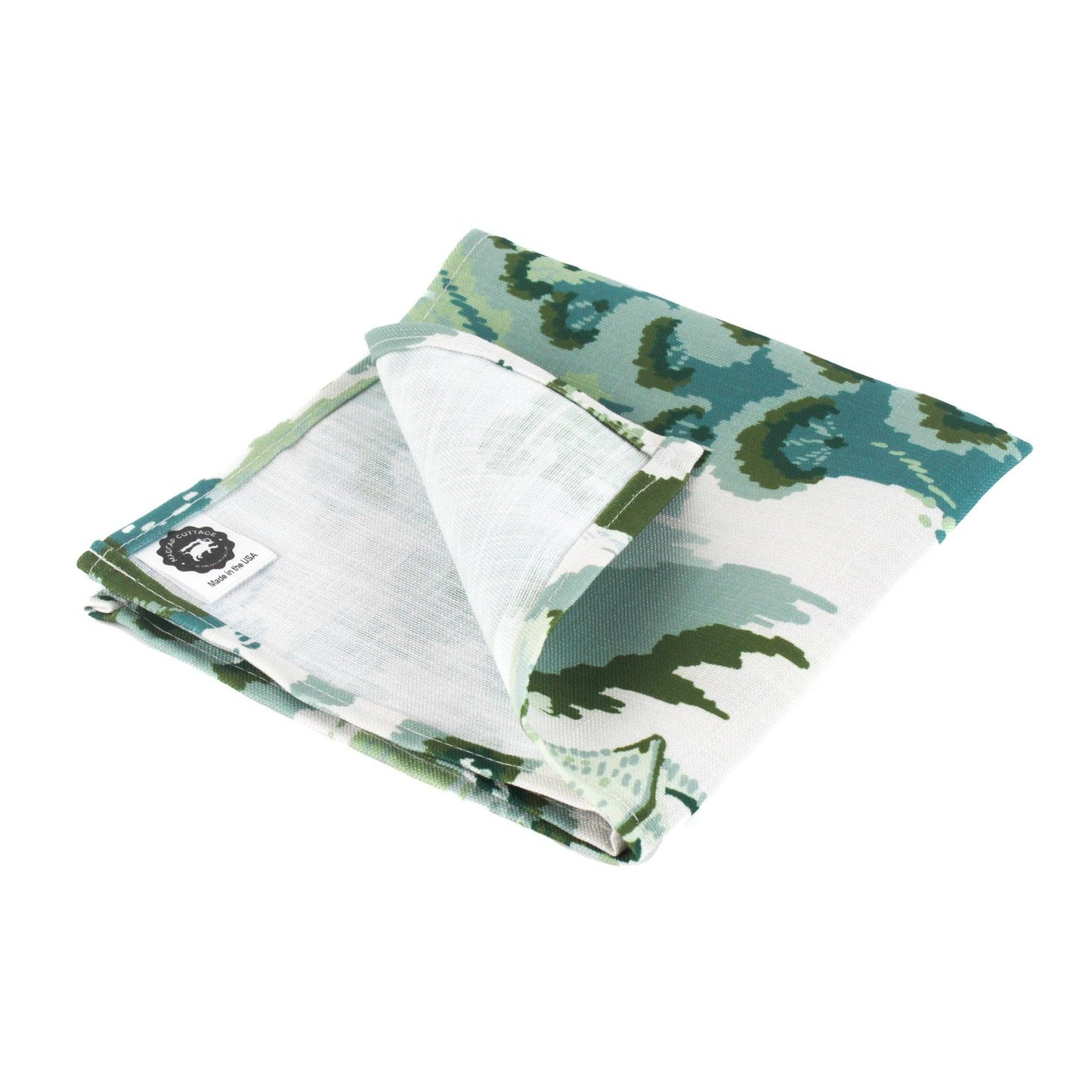 Old Peking Green and Blue Chinoiserie Cloth Dinner Napkins, Set of 4