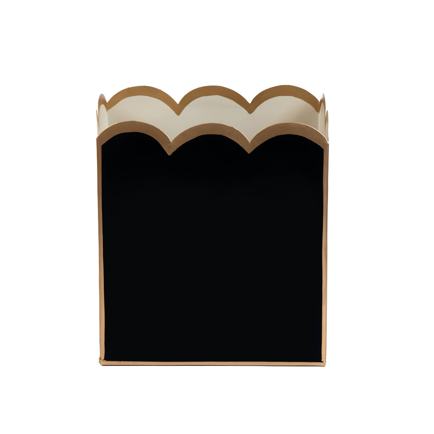 Gracie Scarlett Wastebasket: Black & Taupe