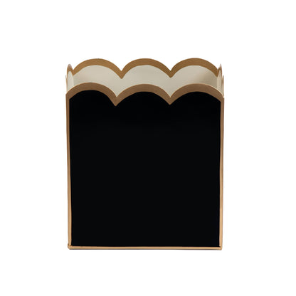 Gracie Scarlett Wastebasket: Black & Taupe