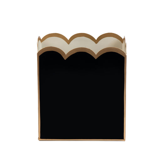 Gracie Scarlett Wastebasket: Black & Taupe