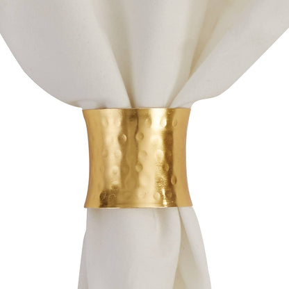 Hammered Gold Cuff Napkin Ring Set of 4
