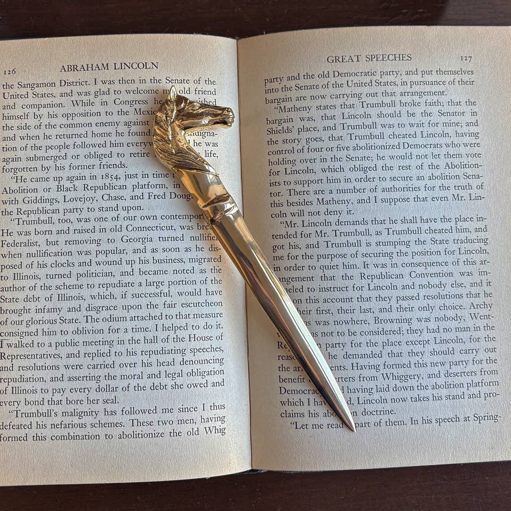 6-1/4" Solid Polished Brass Horse Head Letter Opener