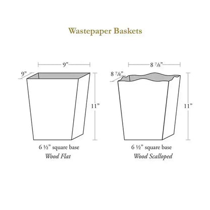 Sage Provincial Wastepaper Basket: Scalloped Top