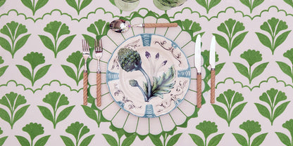 Charlotte Green Embroidered Scalloped Placemat (set of 4)