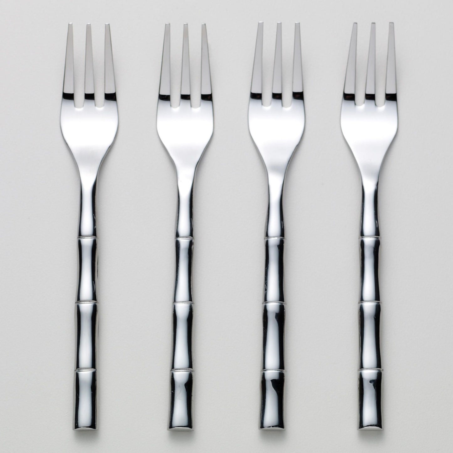 Set of 4 Stainless Bamboo Cocktail Forks