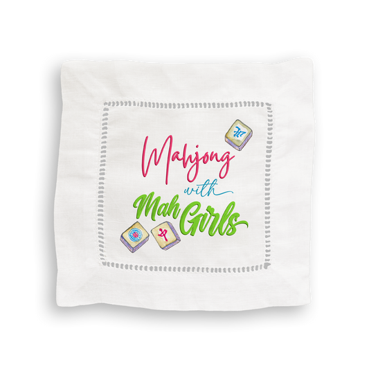 Mahjong Mixed Linen Cocktail Napkin Set