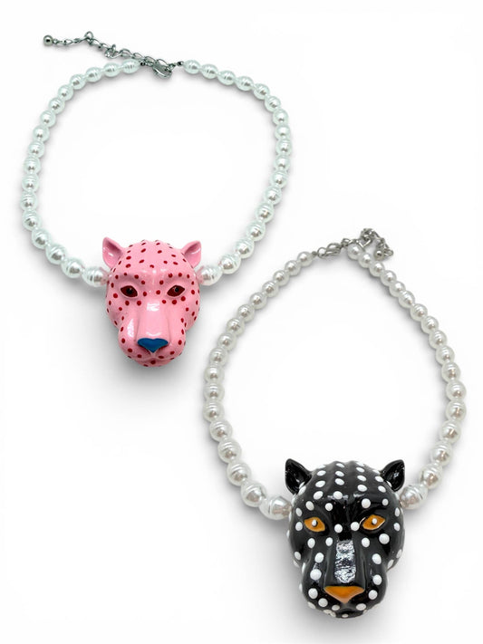 Leopard Necklace Pink