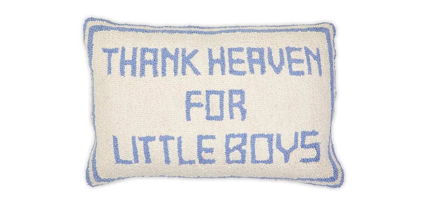 Thank Heaven for Little Boys Pillow Blue