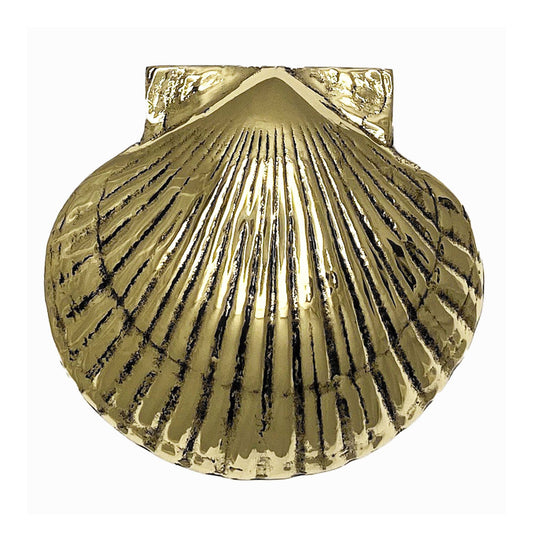 Scallop Door Knocker: Brass / 3.75H x 4W