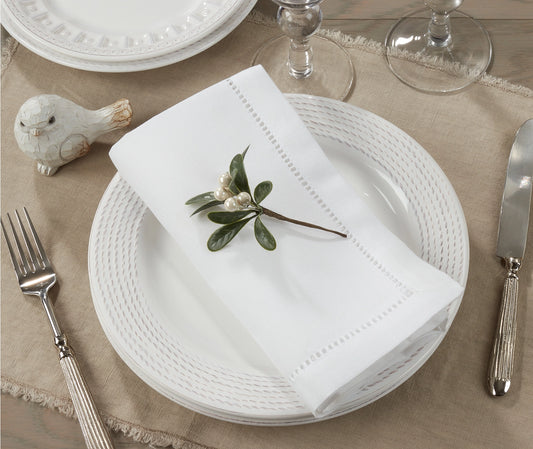 Hemstitched White Napkin
