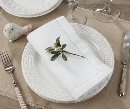 Poly Hemstitched Dinner Napkin: Pink / 20"