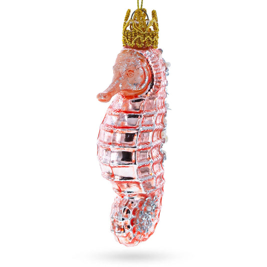 Pink Seahorse Glass Ornament