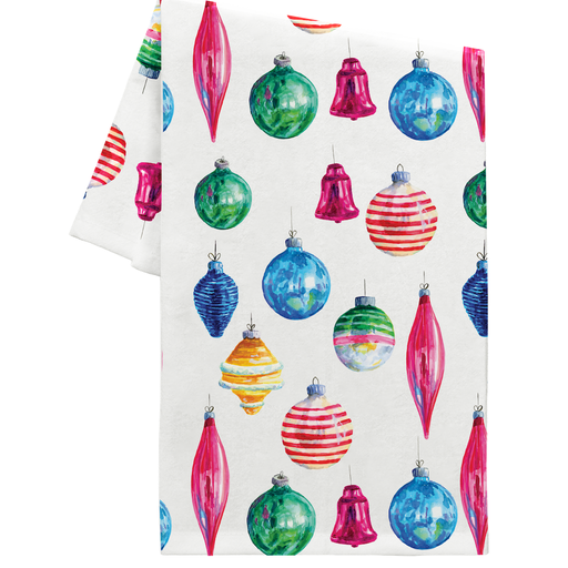 Retro Ornaments Tea Towel