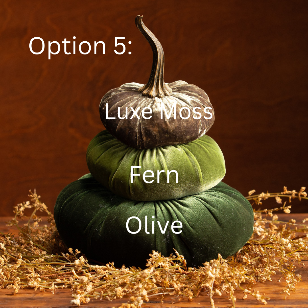 Velvet Pumpkin Stack, Thanksgiving centerpiece: Option 9: Hot Pink Ivory Pink
