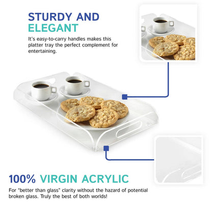 Classic Acrylic Serving Tray with Handles