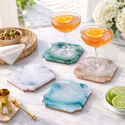 Acrylic Coaster Set of 4, Marble