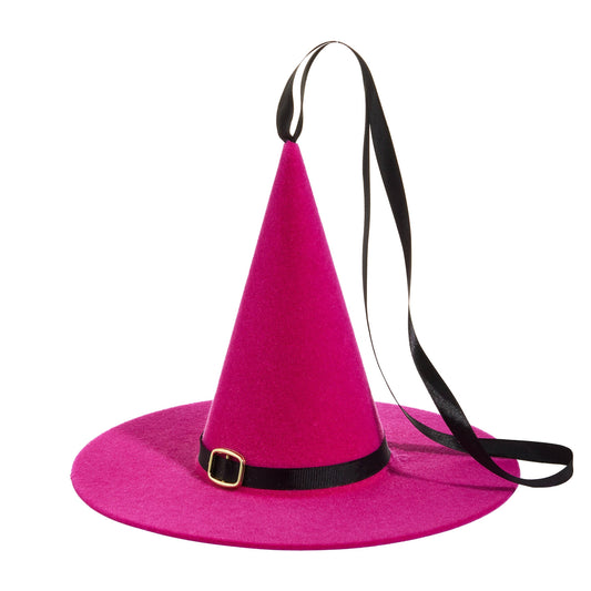 10" Pink Flocked Witch Hat
