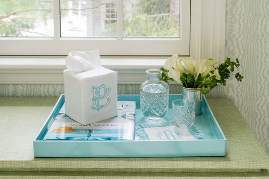 En Plain Air Linen Tissue Box Cover