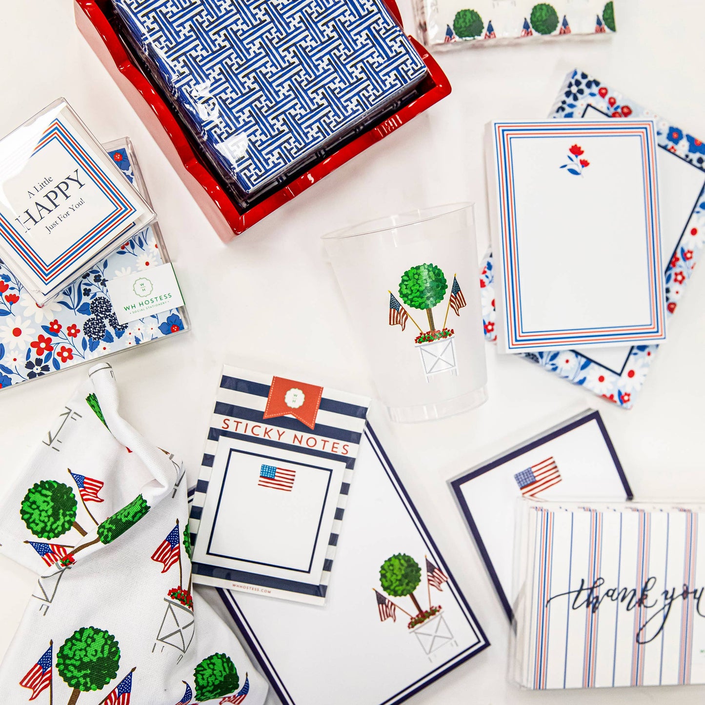 Patriotic Topiary Shatterproof Cups