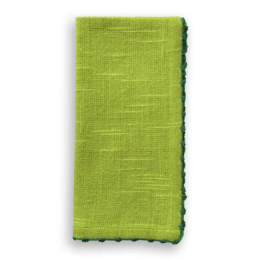 Knotted Edge Fern Cotton Napkin Set of 4