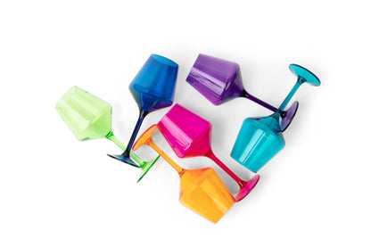 Acrylic Stemmed Wine Glasses-Jewel