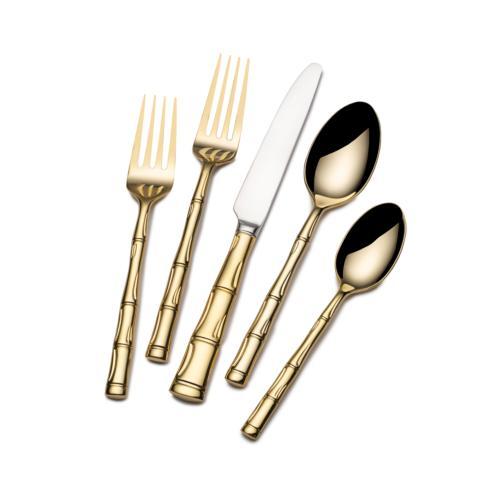 Gold Bamboo 5 Piece Place Setting