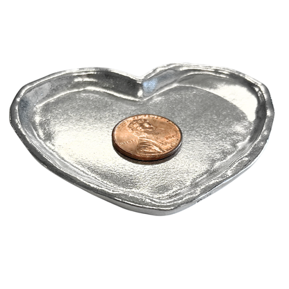 Handmade Pewter Coin Dish - Ring Dish - Jewelry Dish: Plain Heart Dish