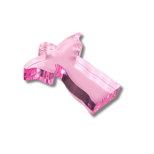 Small Pink Acrylic Angel Weight