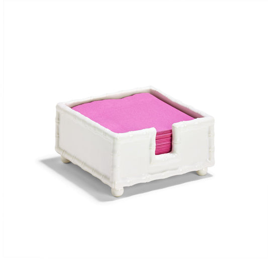 White Bamboo Napkin Holder