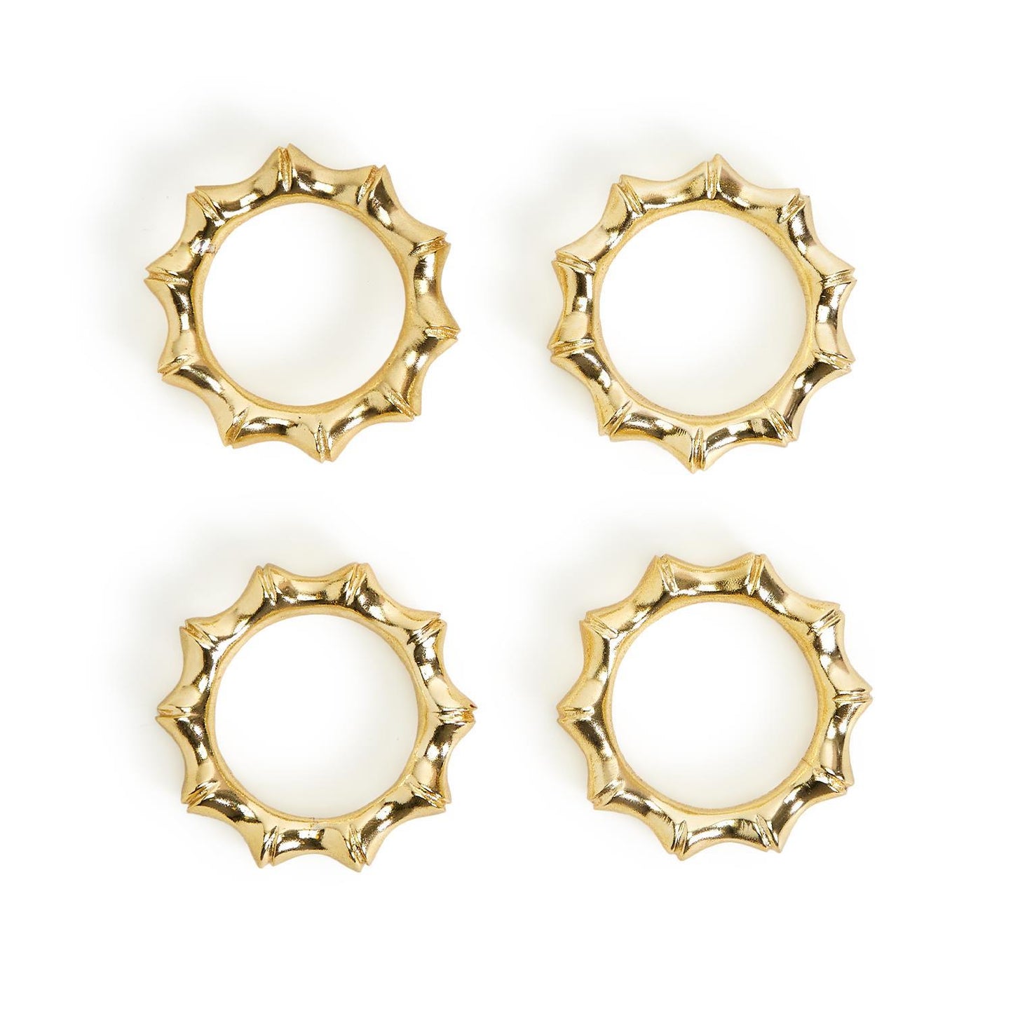 Golden Bamboo Napkin Rings Set of 4