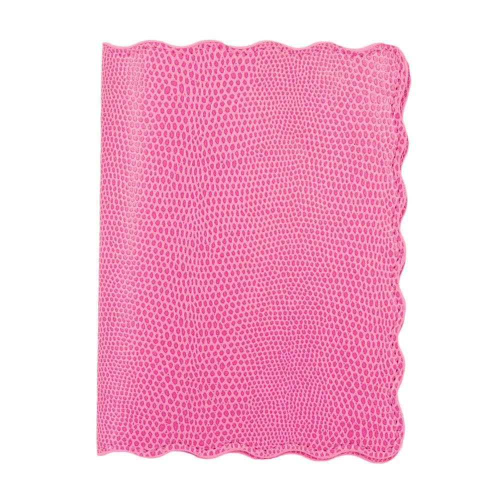 Lizard Scallop Passport Holder: Navy
