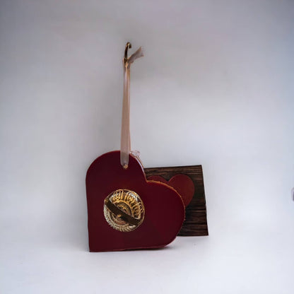 Heart Keepsake Bell with White Ribbon: Brass
