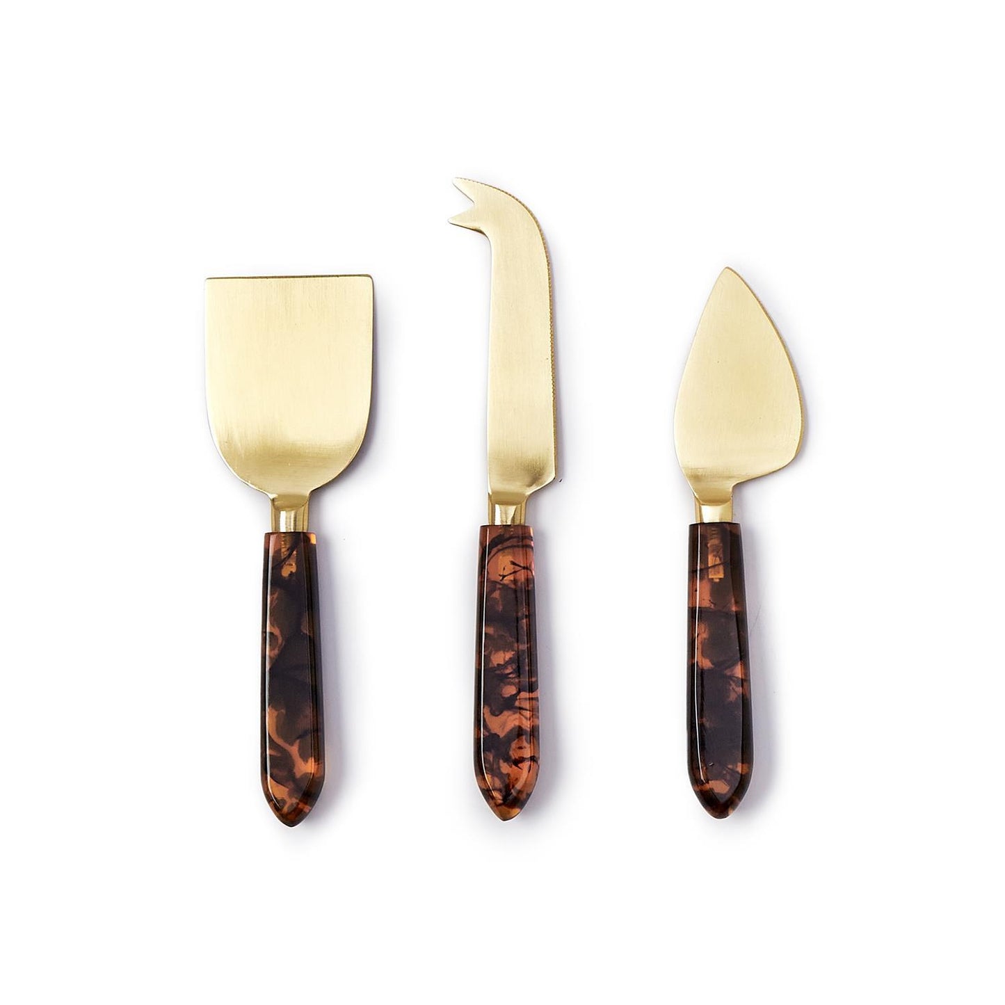 Tortoise Swirl Cheese Knives Set of 3