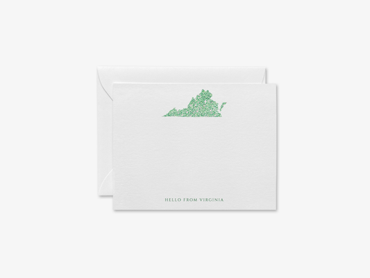 State of Virginia Flat Notecards Green