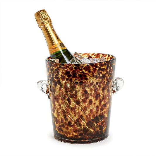 Tortoise Print Ice Bucket Glass