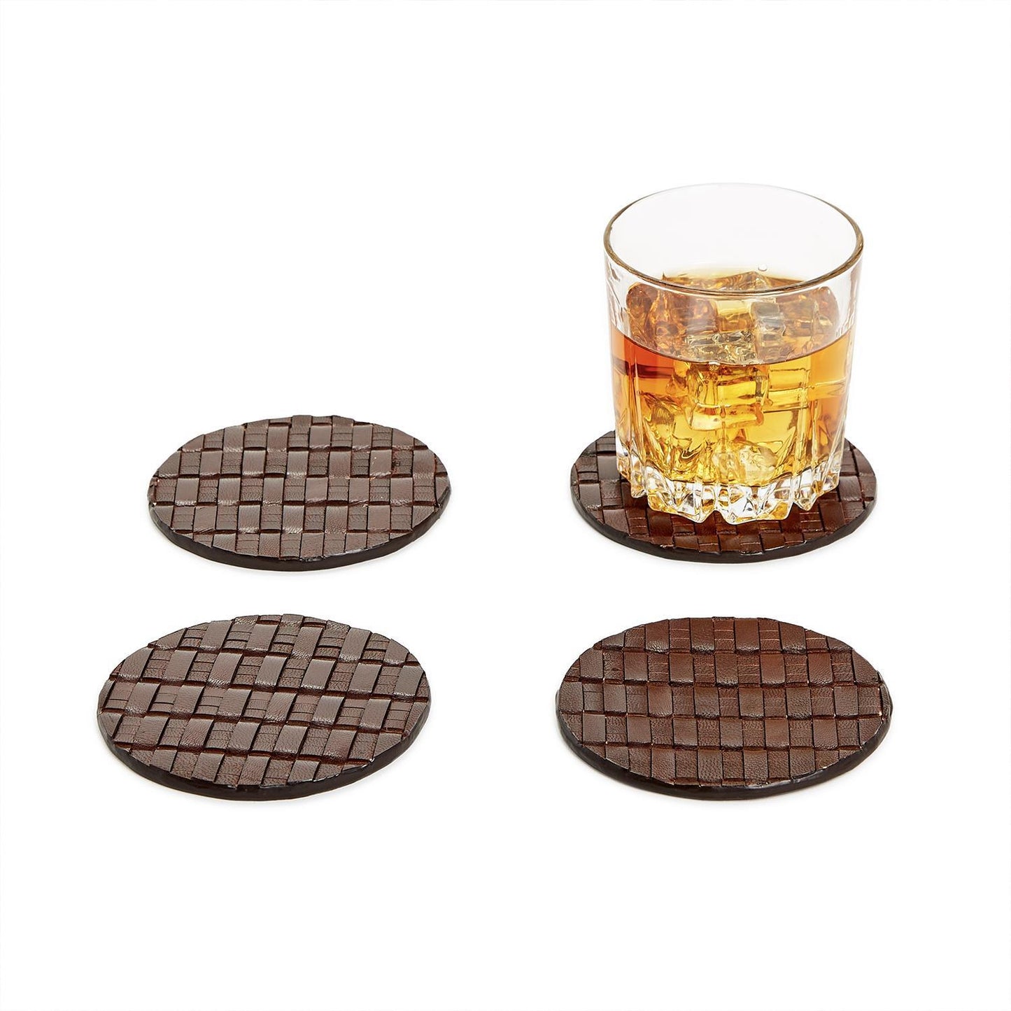 Set of 4 Chestnut Woven Coasters