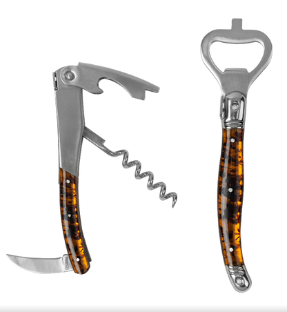 French Home Laguiole Tortoise Shell Barware Set: Tortoise Shell / Stainless-Steel and Resin