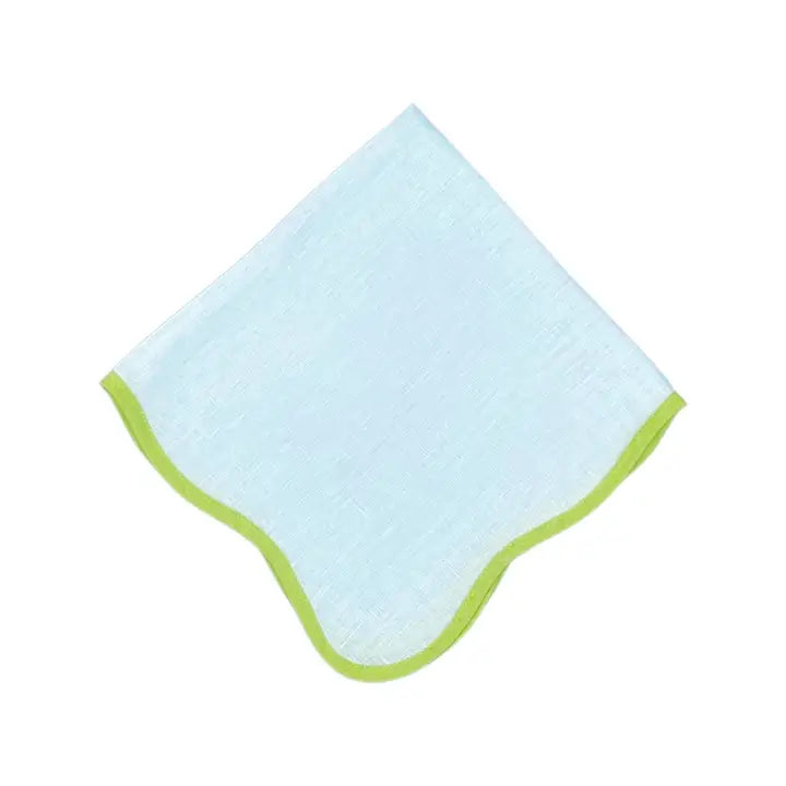 Set of 4 Wave Napkins Blue Grass