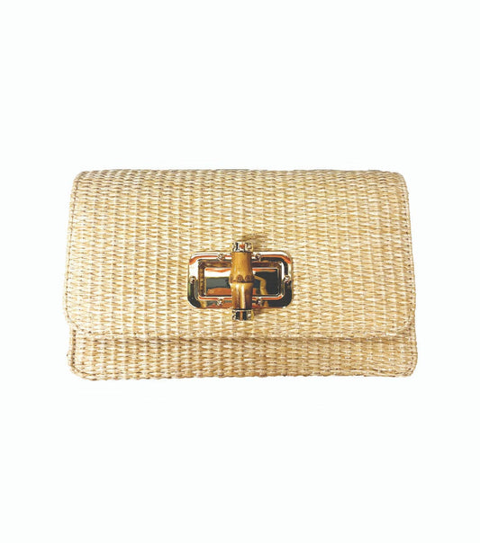 Lilly Straw Clutch - Bamboo Closure 