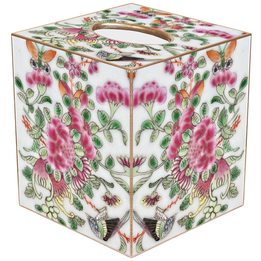 Rose Medallion Roses with Bird Tissue Box Cover