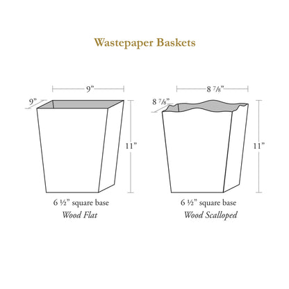 Chintz Green Laura Park Handmade Wastepaper Basket: Scalloped Top