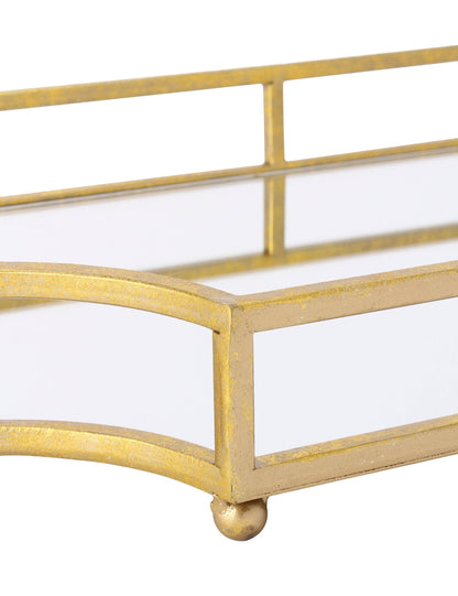 Gold Mirrored Scalloped Decorative Tray
