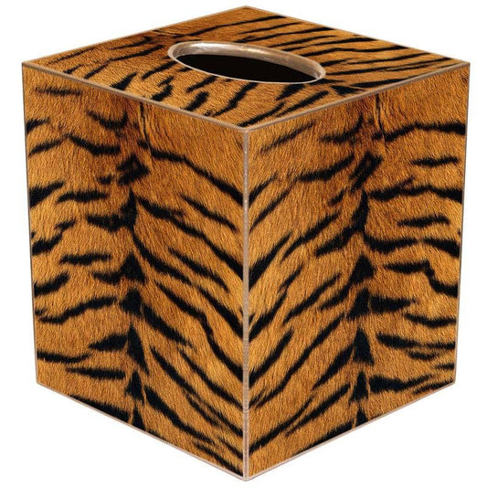 Tiger Stripe Tissue Box Cover: Paper Mache
