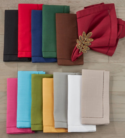 Poly Hemstitched Dinner Napkin: Pink / 20"