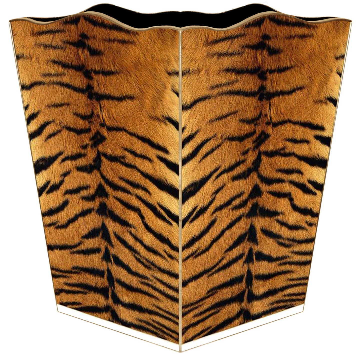 Tiger Stripe Wastepaper basket: Scalloped Top
