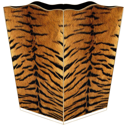 Tiger Stripe Wastepaper basket: Scalloped Top