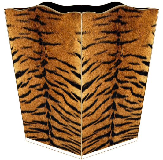 WB2802 - Tiger Stripe Wastepaper basket: Scalloped Top