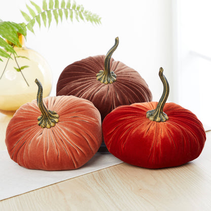 Pumpkin Extra Large Velvet, Fall Accent, Thoughtful Gift: Bronze