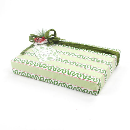 Green Stripe Gift Wrapping Paper | Holiday Gift Wrap