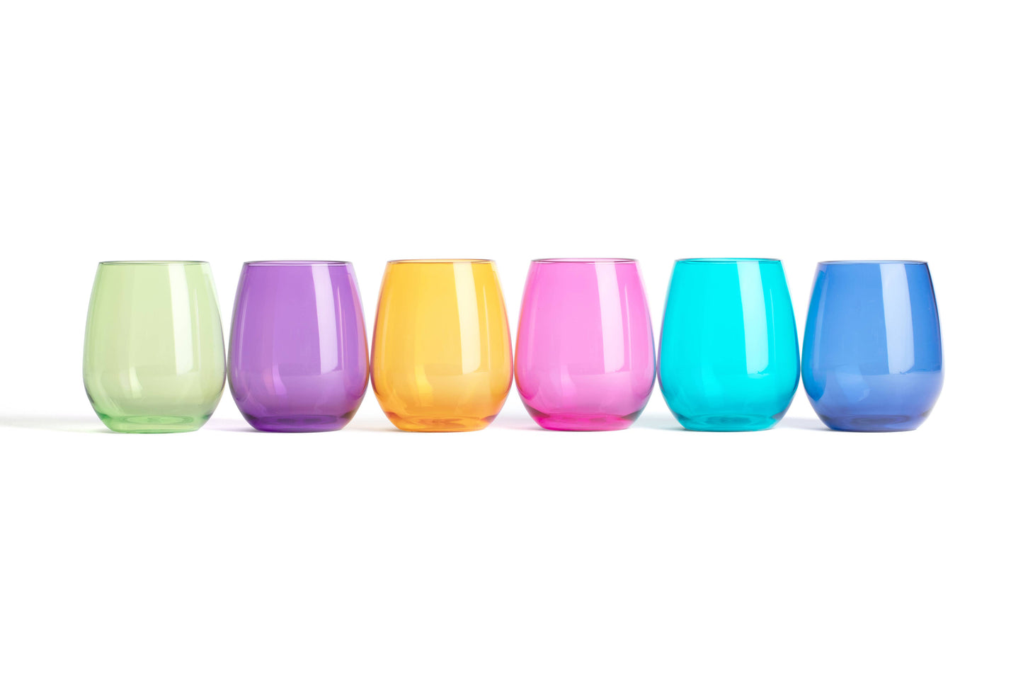 Acrylic Stemless Wine Glasses-Jewel Colors